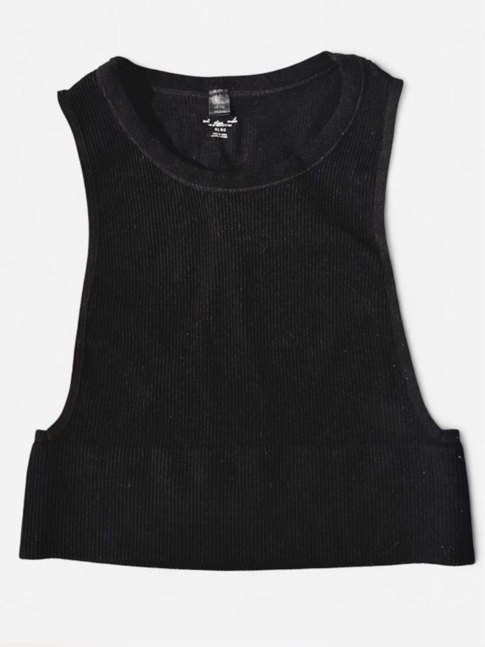 UO Out From Under Seamless Ribbed Cropped Tank Top in Black Size M/L